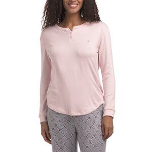 NAUTICA Pink 2pc Henley Top And Geometric Print Pajama Set
